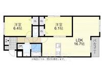 大阪府高槻市芥川町4丁目の賃貸アパートの間取り
