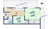 大阪府東大阪市昭和町の賃貸マンションの間取り