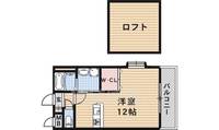 大阪府茨木市寺田町の賃貸マンションの間取り
