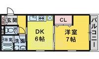 大阪府堺市堺区一条通の賃貸アパートの間取り