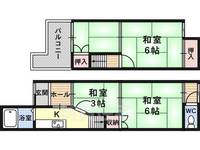 大阪府羽曳野市野々上1丁目(一戸建)の賃貸物件の間取り