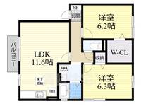 ウエストリヴァー2の間取り