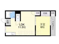 大阪府茨木市舟木町の賃貸マンションの間取り
