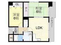 大阪府堺市北区北花田町2丁の賃貸マンションの間取り