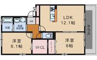 大阪府豊中市西泉丘1丁目の賃貸アパートの間取り