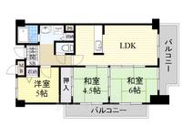 大阪府茨木市舟木町の賃貸マンションの間取り