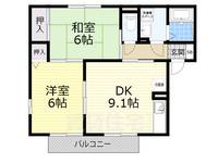 大阪府泉大津市板原町1丁目の賃貸アパートの間取り