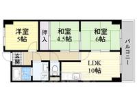 大阪府大東市灰塚2丁目の賃貸マンションの間取り
