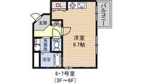 大阪府堺市堺区宿院町東4丁の賃貸マンションの間取り
