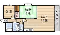 大阪府摂津市北別府町の賃貸マンションの間取り