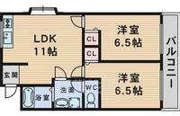 大阪府豊中市玉井町1丁目の賃貸マンションの間取り