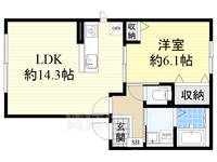 大阪府堺市堺区戎之町東3丁の賃貸アパートの間取り