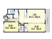 大阪府大阪市旭区千林2丁目の賃貸マンションの間取り