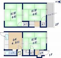 大阪府東大阪市中石切町5丁目(一戸建)の賃貸物件の間取り