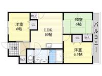 大阪府茨木市蔵垣内2丁目の賃貸マンションの間取り