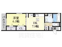 大阪府大阪市都島区中野町2丁目の賃貸アパートの間取り