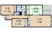 大阪府豊中市赤阪1丁目の賃貸マンションの間取り