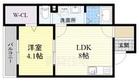 大阪府堺市北区金岡町の賃貸アパートの間取り