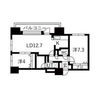 ラ・クラッセ札幌中島公園スクエア804の間取り