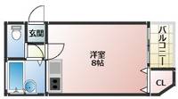 大阪府大阪市西成区花園北2丁目(マンション)の賃貸物件の間取り