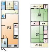 大阪府大阪市西成区南津守7丁目(一戸建)の賃貸物件の間取り