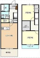愛知県名古屋市天白区島田1丁目の賃貸テラスハウスの間取り