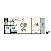 愛知県名古屋市瑞穂区内浜町の賃貸アパートの間取り