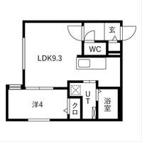 La・isola月寒(ライゾラツキサム)の間取り