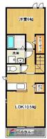 福岡県筑後市熊野の賃貸アパートの間取り
