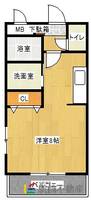 福岡県大牟田市上官町2丁目の賃貸アパートの間取り