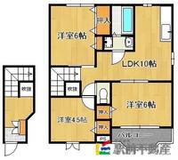 福岡県大川市大字向島の賃貸アパートの間取り