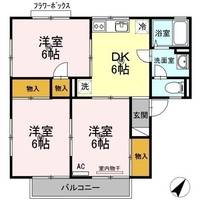 セジュールよしみつ B棟B201の間取り