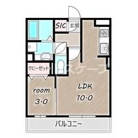 オペラハウス上大島 Cの間取り