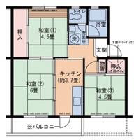 兵庫県神戸市北区ひよどり台1丁目(マンション)の賃貸物件の間取り