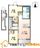 ルーラル北西原B棟 202の間取り