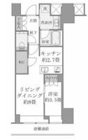 大阪府大阪市北区堂島2丁目(マンション)の賃貸物件8Fの間取り