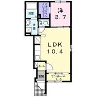 山梨県都留市四日市場(アパート)の賃貸物件105の間取り
