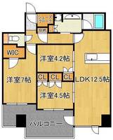 グランドメゾンガーデンシティ小倉 2003号室の間取り