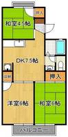 ボンセジュール企救丘B棟の間取り