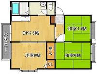 サンビレッジ横代 B棟の間取り
