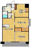 フローラ菜園場の間取り