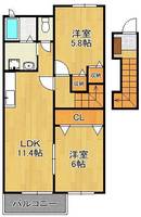スウィートライフ野間C棟の間取り