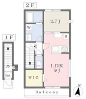 GALLERY HOUSE 衣山 A201の間取り