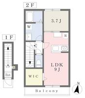GALLERY HOUSE 衣山 A202の間取り