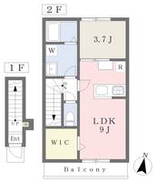 GALLERY HOUSE 衣山 A203の間取り