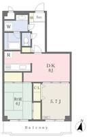 ローリエ西亀有206の間取り