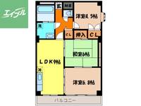 溝川ハイツ501の間取り