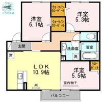 長崎県大村市富の原1丁目(アパート)の賃貸物件202の間取り