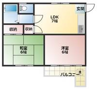 メゾンナガセ202の間取り