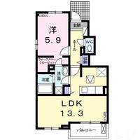 岡山県岡山市南区福富東1丁目(アパート)の賃貸物件103の間取り